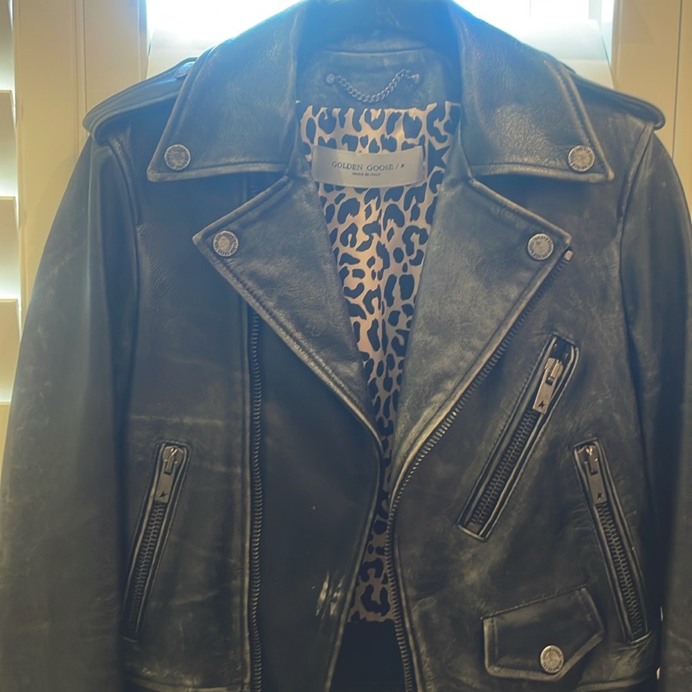 Golden goose leather jacket women’s